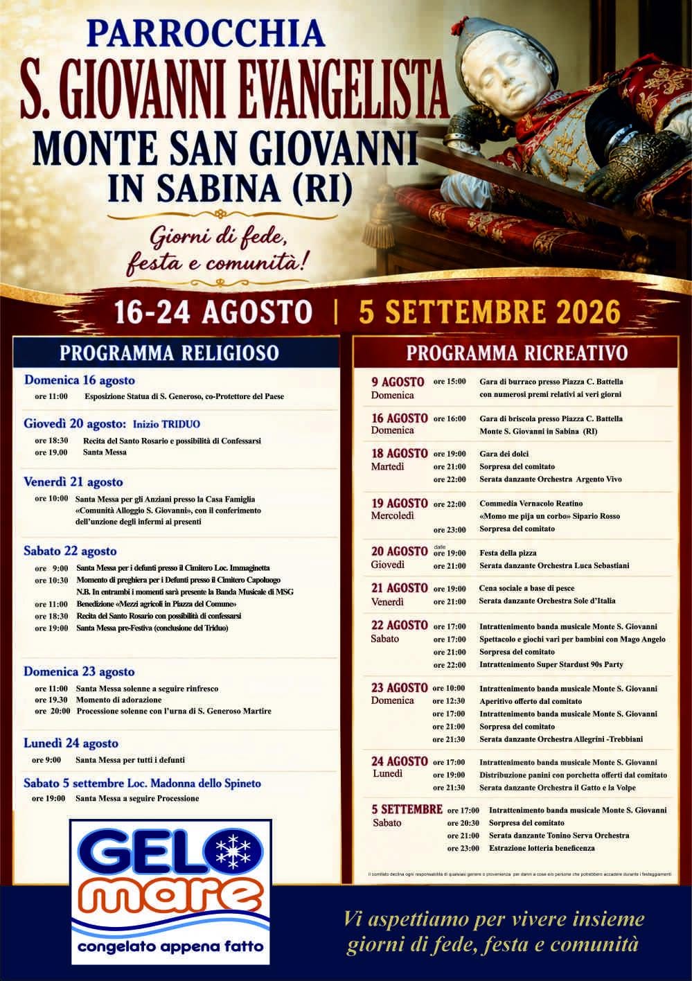 Locandina di Festa di San Generoso Martire