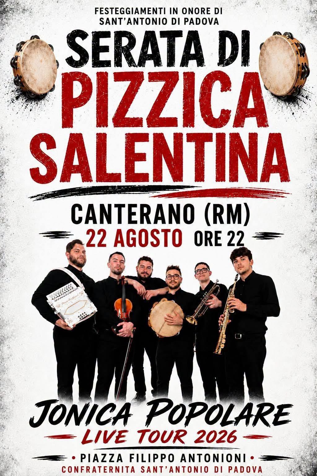 Locandina di FESTEGGIAMENTI IN ONORE DI SANT'ANTONIO DI PADOVA - SERATA DI PIZZICA SALENTINA