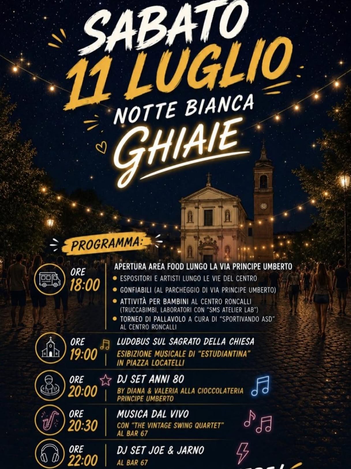 Locandina di Notte Bianca Ghiaie 2026