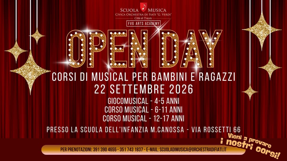 Locandina di Open day - Corsi di musical per bambini e ragazzi