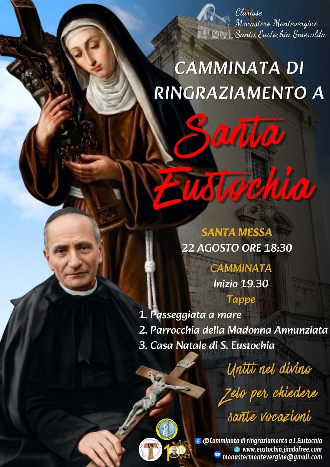 Locandina di Camminata di Ringraziamento a Santa Eustochia